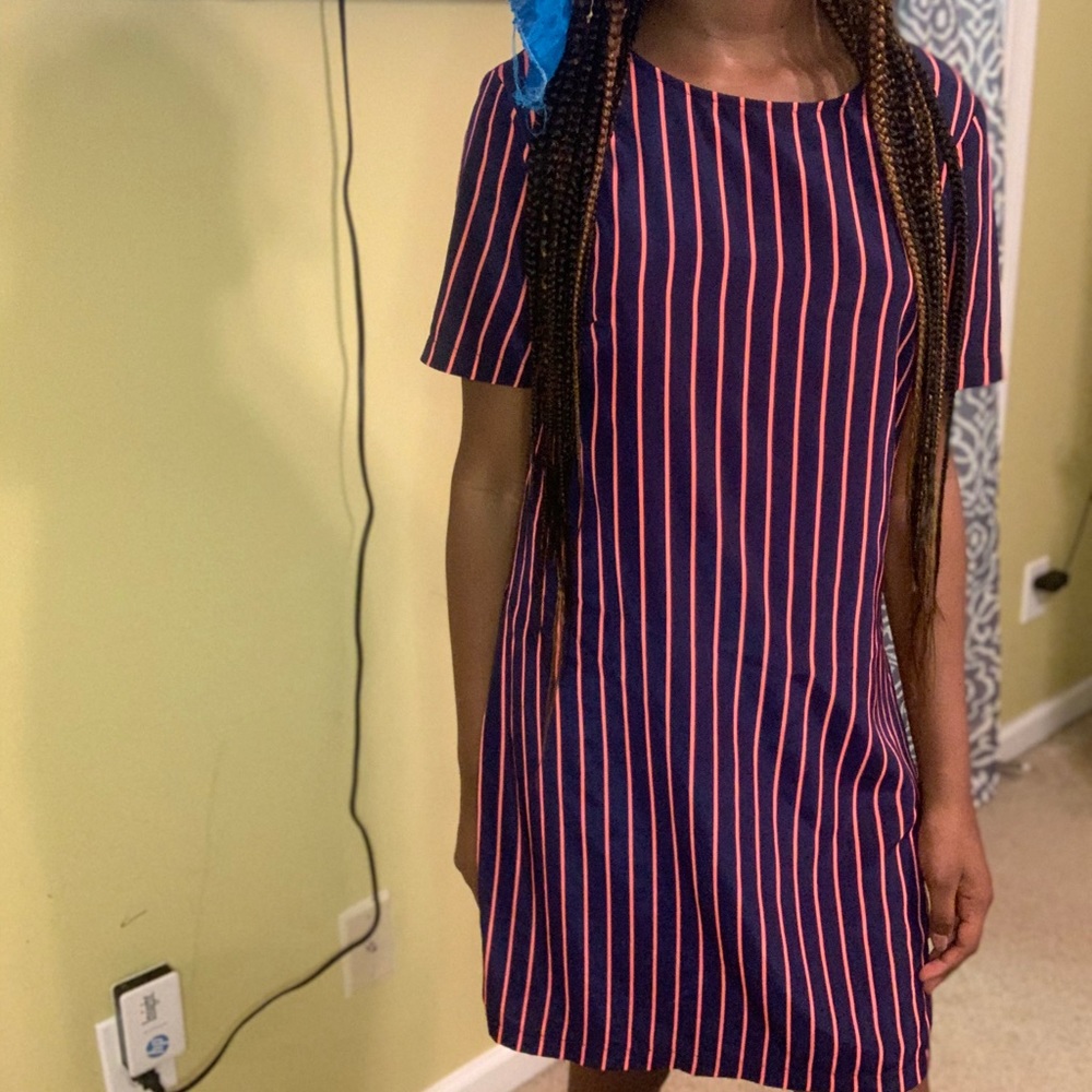 Blue and pink dress